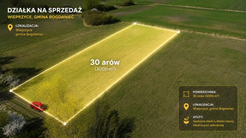 Działka na  Bogdaniec, Wieprzyce - 129 000 zł